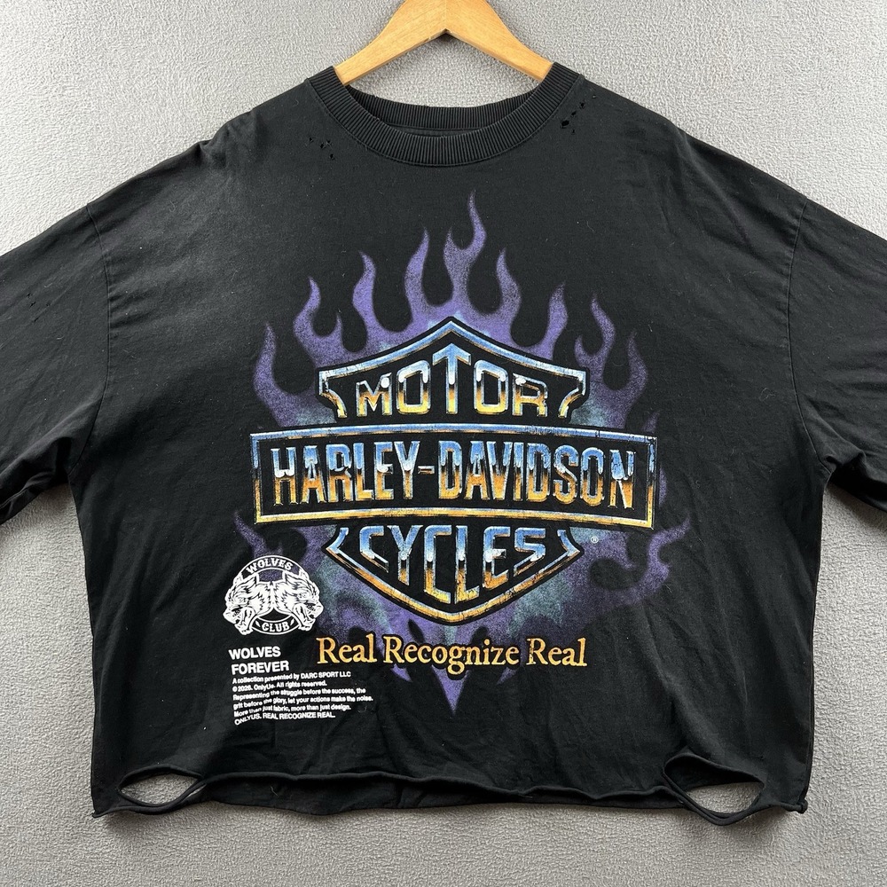 Harley Davidson Darc Sport Shirt Mens 3XL Chrome Sweet Chrome Flame Sleeves RARE - Picture 3 of 16